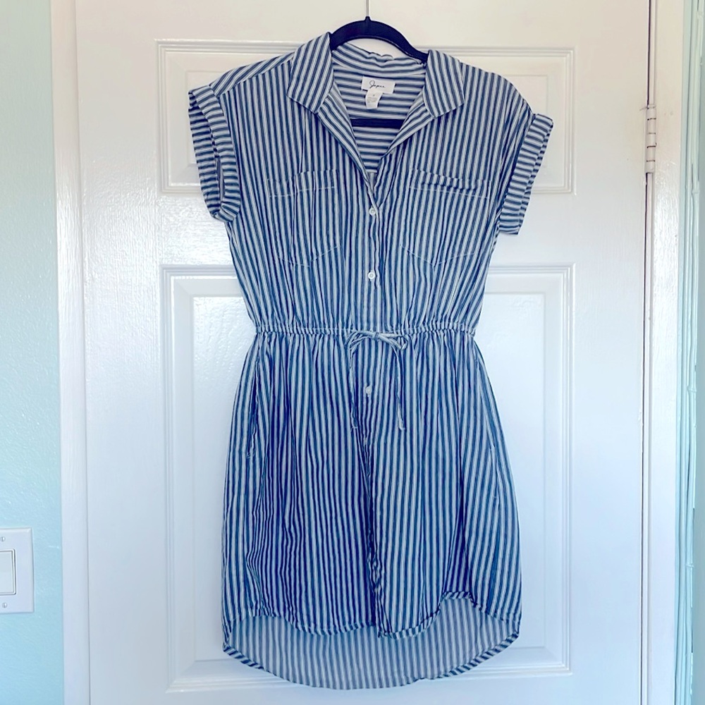 Japna Blue & White Striped Shirtdress (Size S)